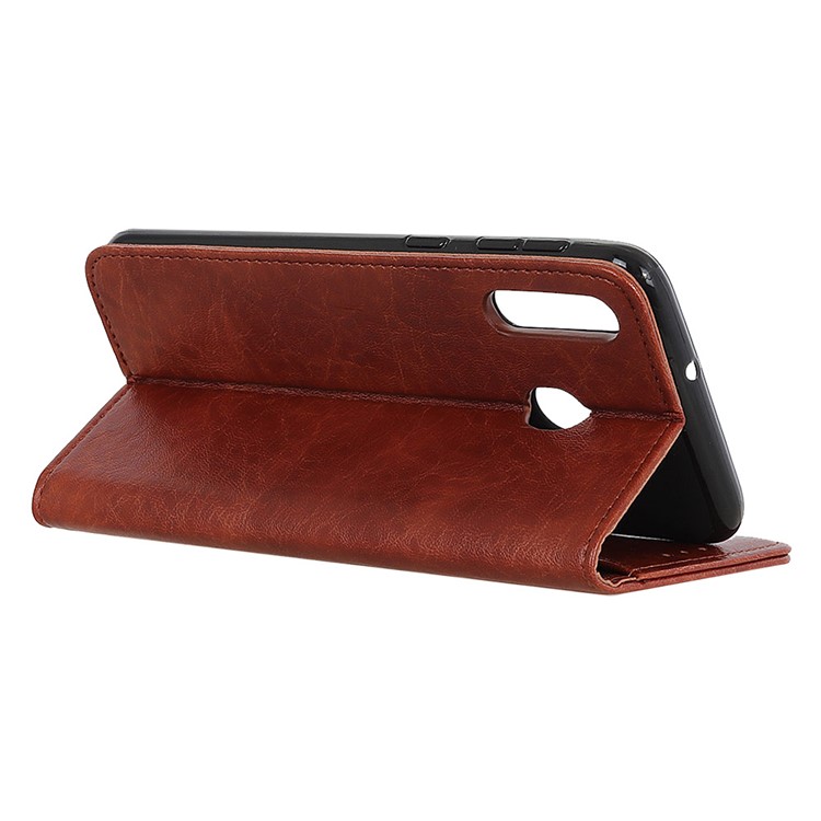 Auto-absorbed Crazy Horse Leather Wallet Case for Huawei Y6 (2019, with Fingerprint Sensor) / Y6 Prime (2019) - Brown-6