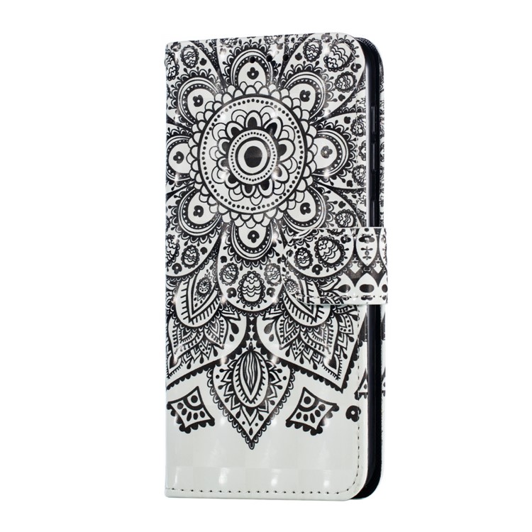 Light Spot Decor 3D Patterned Leather Mobile Case for Samsung Galaxy M10 - Datura Flower-4