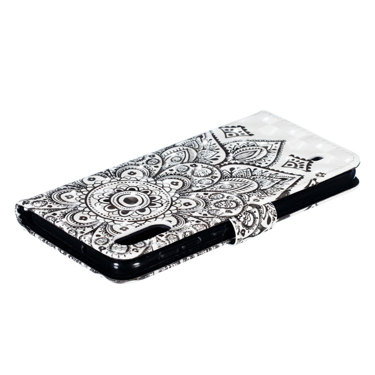 Light Spot Decor 3D Patterned Leather Mobile Case for Samsung Galaxy M10 - Datura Flower-8