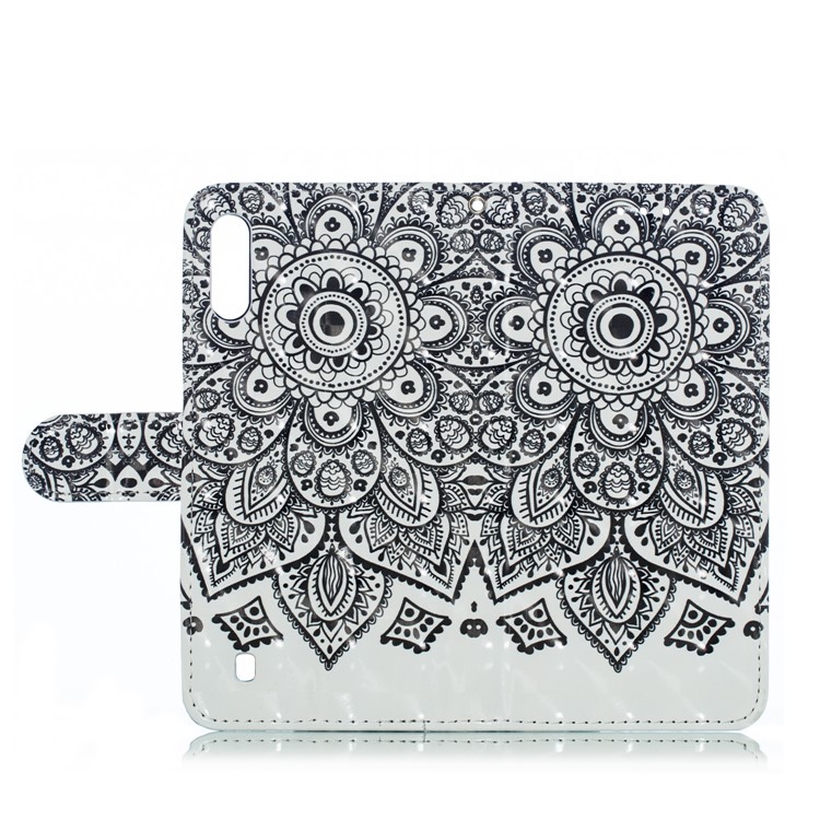 Light Spot Decor 3D Patterned Leather Mobile Case for Samsung Galaxy M10 - Datura Flower-9