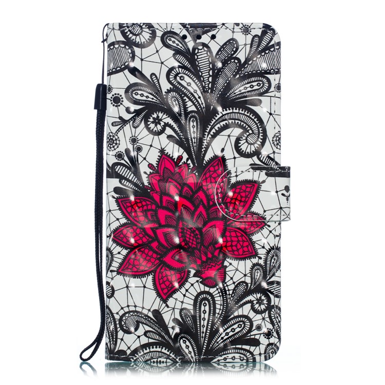 Light Spot Decor 3D Patterned Leather Mobile Case for Samsung Galaxy M10 - Orlaya Grandiflora-2