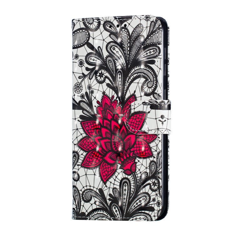 Light Spot Decor 3D Patterned Leather Mobile Case for Samsung Galaxy M10 - Orlaya Grandiflora-4