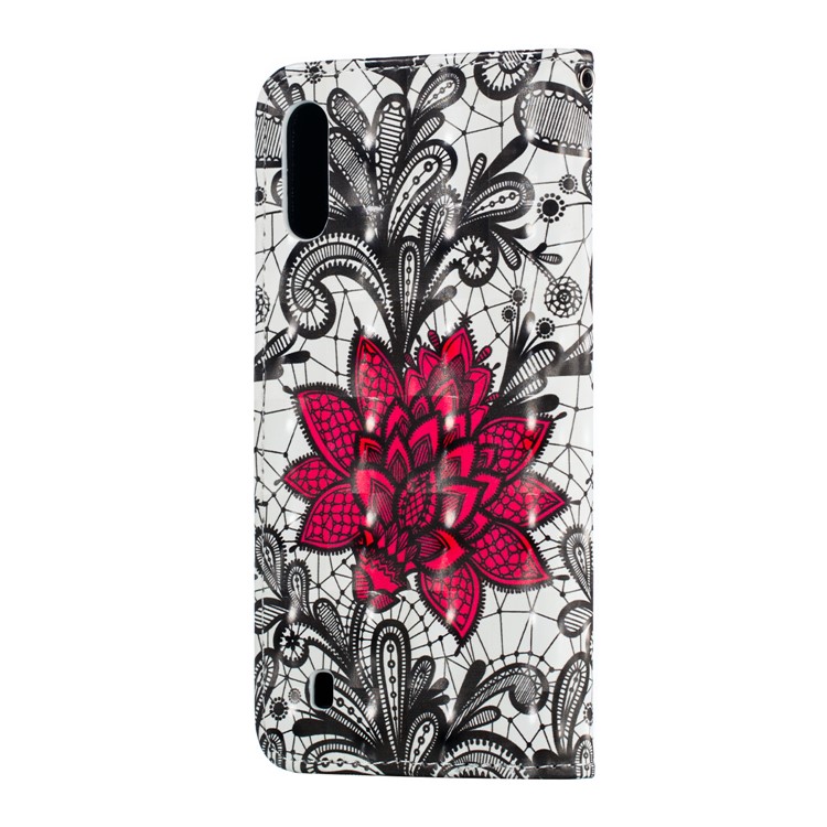 Light Spot Decor 3D Patterned Leather Mobile Case for Samsung Galaxy M10 - Orlaya Grandiflora-5