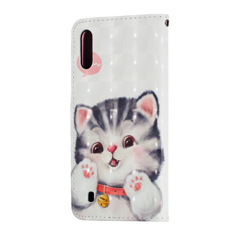 Light Spot Decor 3D Patterned Leather Mobile Case for Samsung Galaxy M10 - Lovely Cat-5