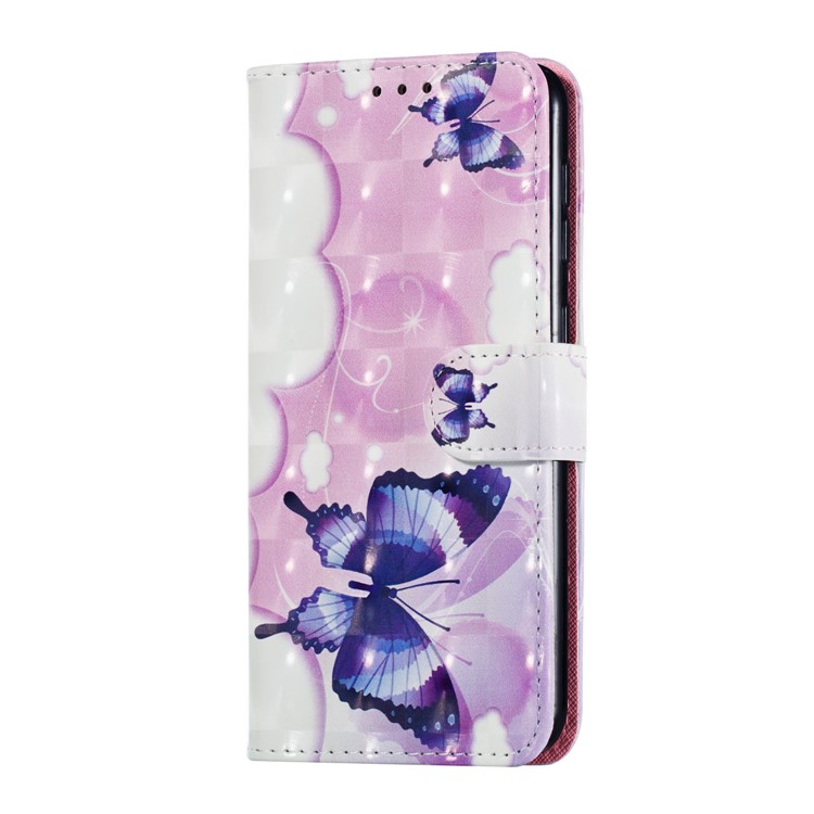 Light Spot Decor 3D Patterned Leather Mobile Case for Samsung Galaxy M10 - Vivid Butterflies-4