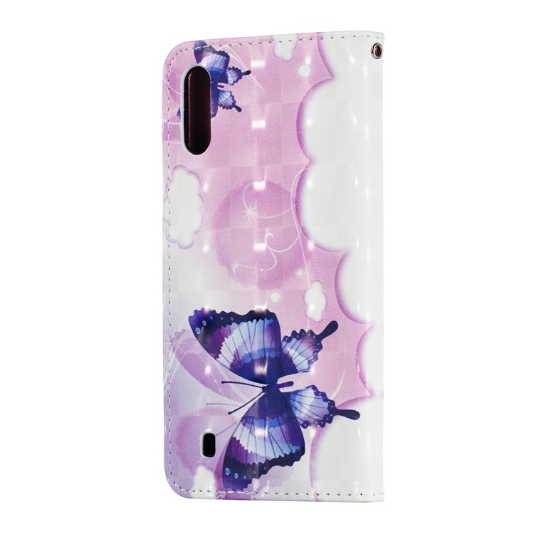 Light Spot Decor 3D Patterned Leather Mobile Case for Samsung Galaxy M10 - Vivid Butterflies-5