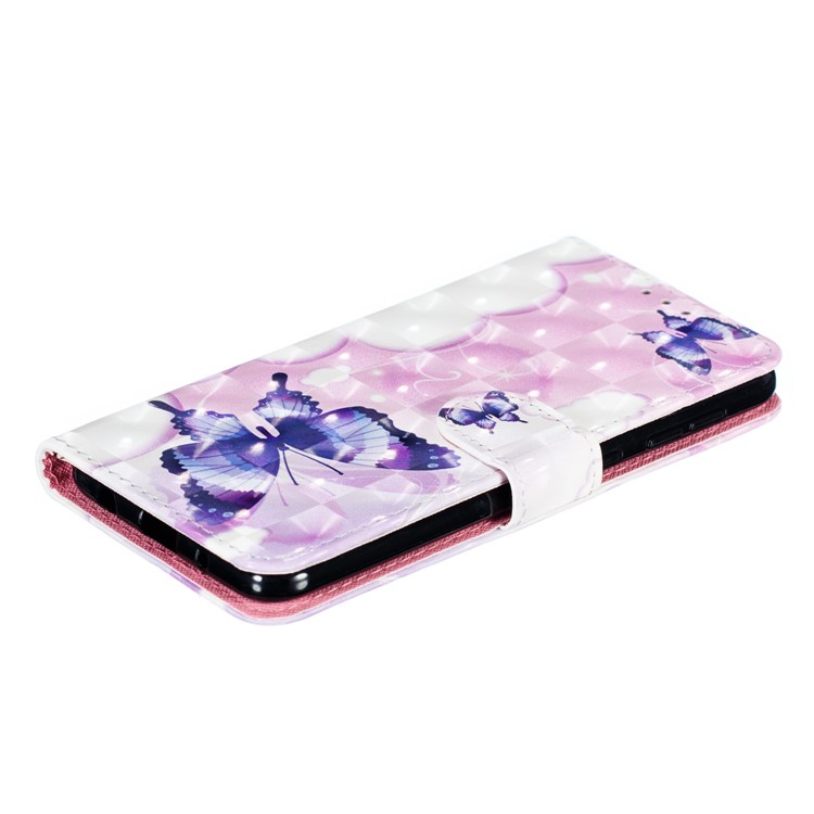 Light Spot Decor 3D Patterned Leather Mobile Case for Samsung Galaxy M10 - Vivid Butterflies-7
