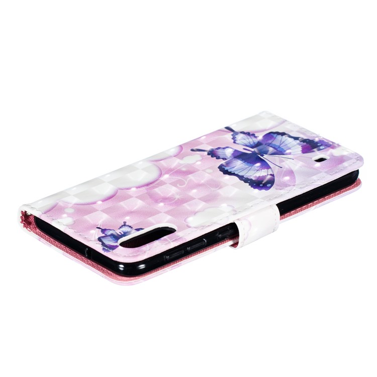 Light Spot Decor 3D Patterned Leather Mobile Case for Samsung Galaxy M10 - Vivid Butterflies-8