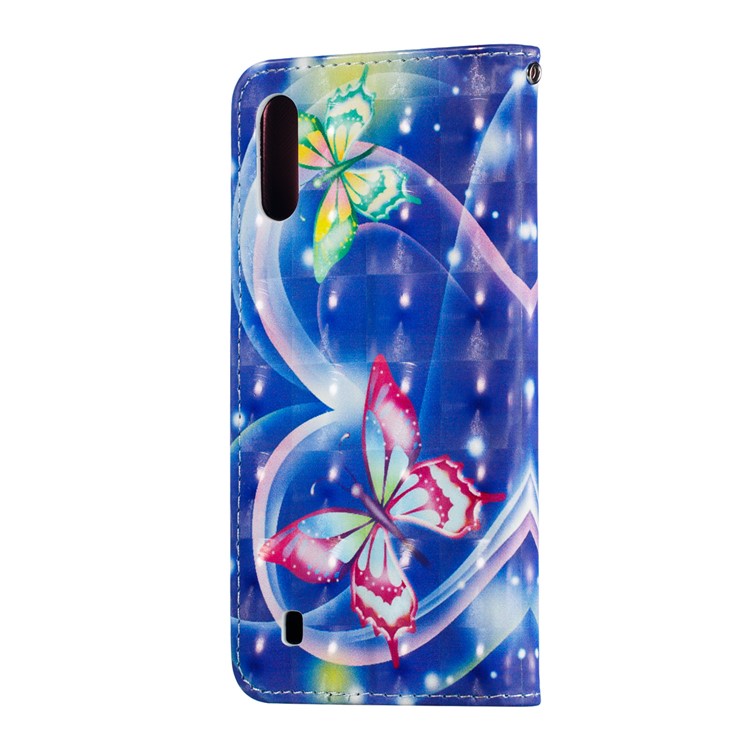 Light Spot Decor 3D Patterned Leather Mobile Case for Samsung Galaxy M10 - Loving Heart and Butterfly-5