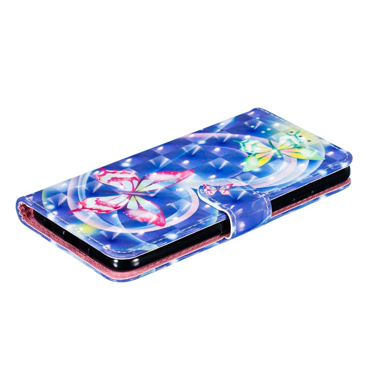Light Spot Decor 3D Patterned Leather Mobile Case for Samsung Galaxy M10 - Loving Heart and Butterfly-7