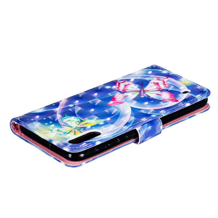 Light Spot Decor 3D Patterned Leather Mobile Case for Samsung Galaxy M10 - Loving Heart and Butterfly-8