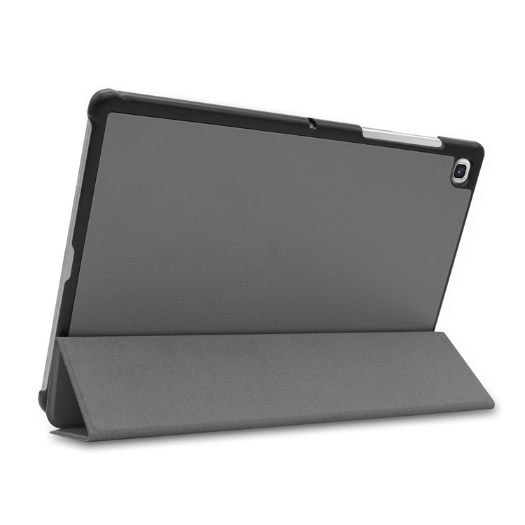 Tri-fold Stand Leather Case for Samsung Galaxy Tab S5e SM-T720 - Grey-5