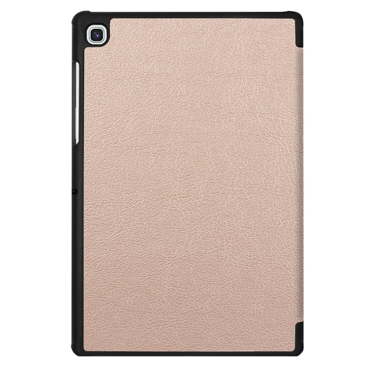 Tri-fold Stand Leather Case for Samsung Galaxy Tab S5e SM-T720 - Gold-8