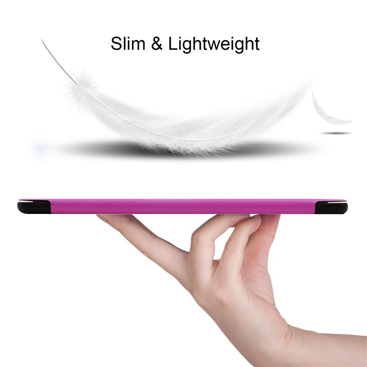 Tri-fold Stand Leather Case for Samsung Galaxy Tab S5e SM-T720 - Purple-2