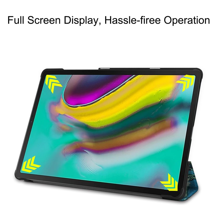 Pattern Printing Tri-fold Leather Stand Case for Samsung Galaxy Tab S5e SM-T720 - Tree with Flowers-4