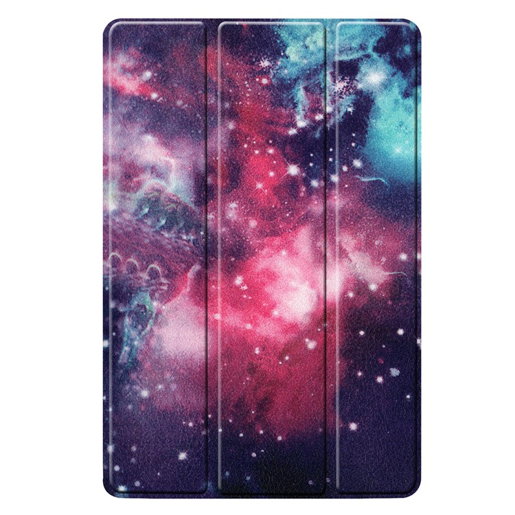 Pattern Printing Tri-fold Leather Stand Case for Samsung Galaxy Tab S5e SM-T720 - Galaxy Pattern-7