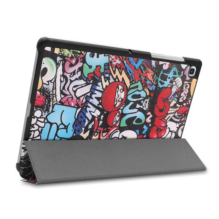 Pattern Printing Tri-fold Leather Stand Case for Samsung Galaxy Tab S5e SM-T720 - Wow Brains-5