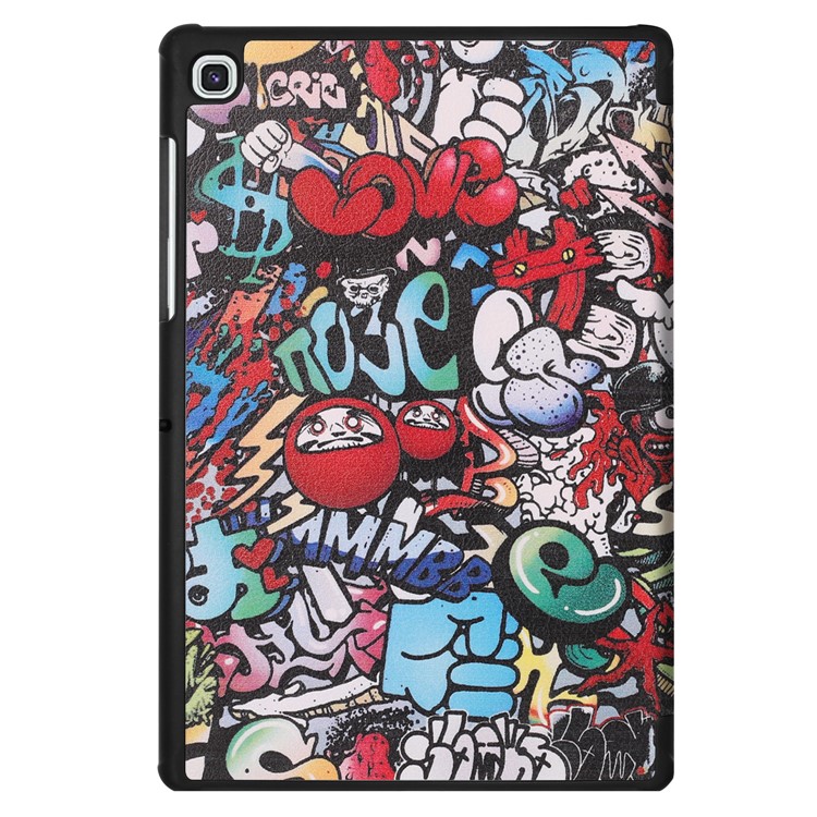 Pattern Printing Tri-fold Leather Stand Case for Samsung Galaxy Tab S5e SM-T720 - Wow Brains-8