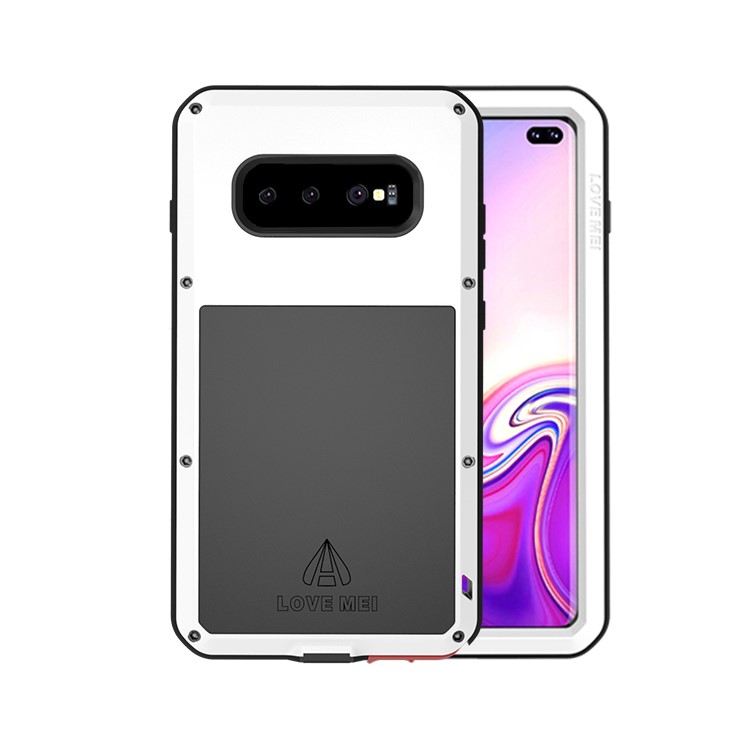 LOVE MEI Shockproof Dropproof Dustproof Case for Samsung Galaxy S10 Plus - White