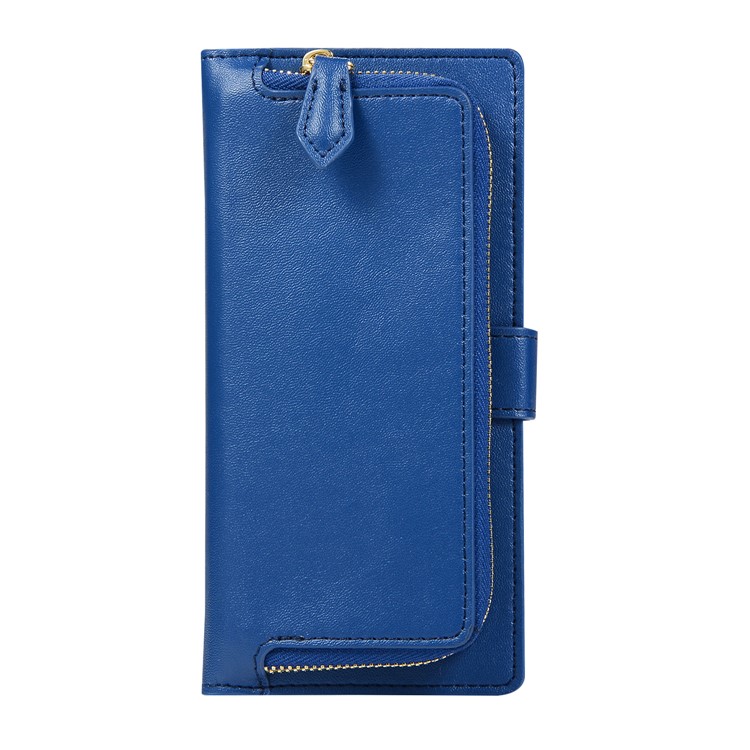 

Wallet Zippered Genuine Leather Protector Case for Samsung Galaxy S10e - Blue, Galaxy S10e