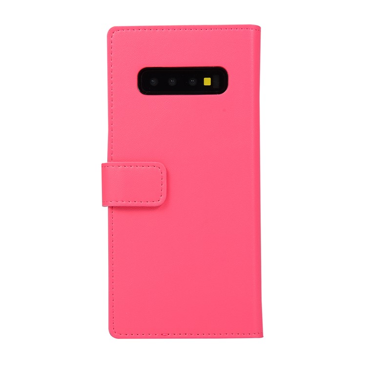 Wallet Zippered Genuine Leather Protector Case for Samsung Galaxy S10 Plus - Rose-3