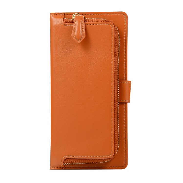 

Wallet Zippered Genuine Leather Protector Case for Samsung Galaxy S10 Plus - Brown, Galaxy S10 Plus