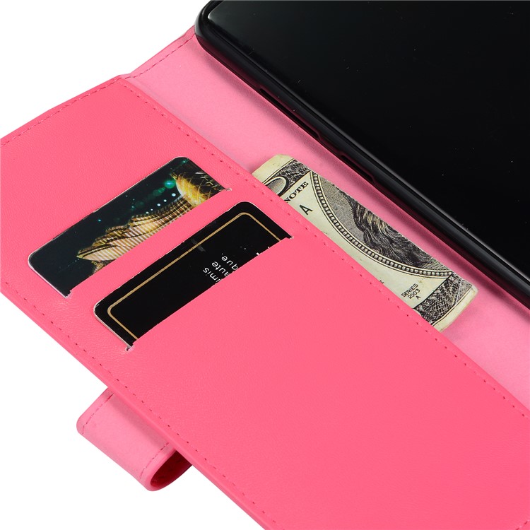 Genuine Leather Wallet Phone Case with Zipper Pocket for Samsung Galaxy S10 - Rose-5