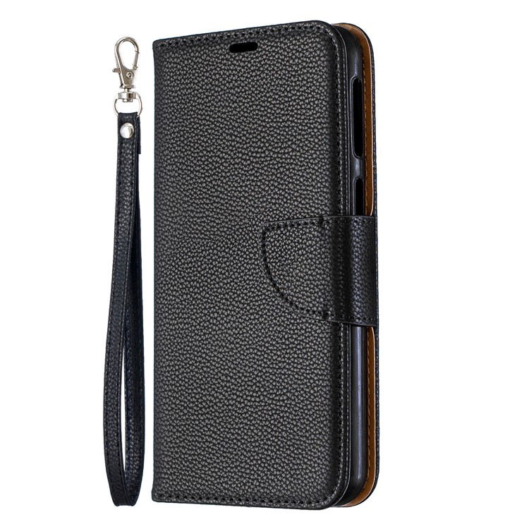 Litchi Texture Wallet Stand Protective Leather Cover for Samsung Galaxy M20 - Black-2