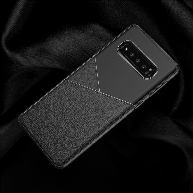 Shock-absorbing PU Leather Coated TPU Phone Case for Samsung Galaxy S10 5G - Black-8