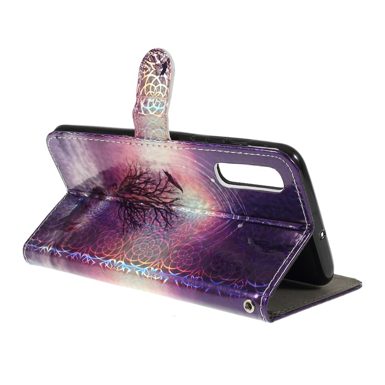 Etui En Cuir Pour Portefeuille Avec Motif De Découpage Au Laser Pour Samsung Galaxy A50 - Cerf-3