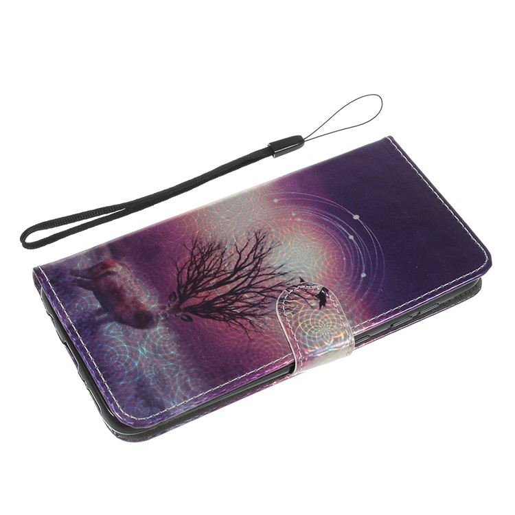 Etui En Cuir Pour Portefeuille Avec Motif De Découpage Au Laser Pour Samsung Galaxy A50 - Cerf-4