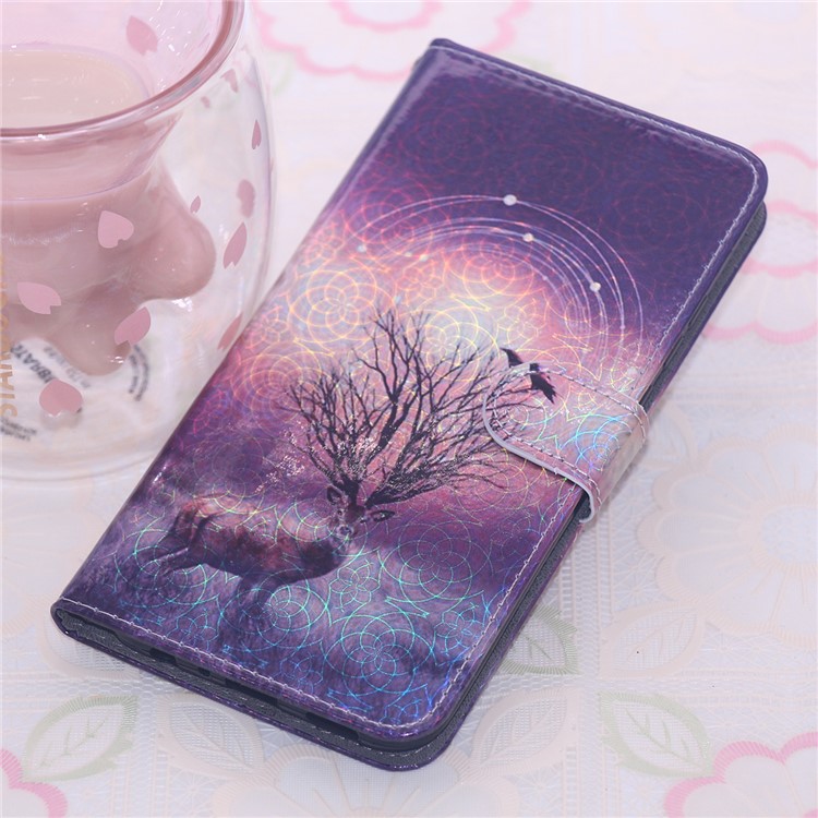Etui En Cuir Pour Portefeuille Avec Motif De Découpage Au Laser Pour Samsung Galaxy A50 - Cerf-9