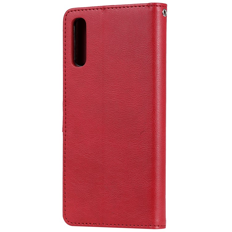 Magnetic Detachable 2-in-1 Wallet Leather Stand Case for Samsung Galaxy A70 - Red-3