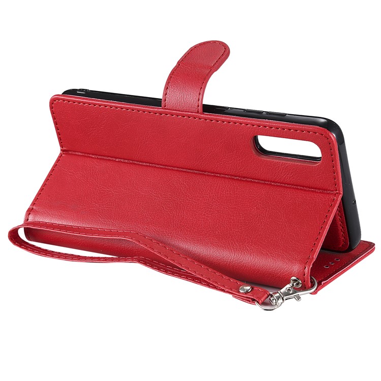 Magnetic Detachable 2-in-1 Wallet Leather Stand Case for Samsung Galaxy A70 - Red-5