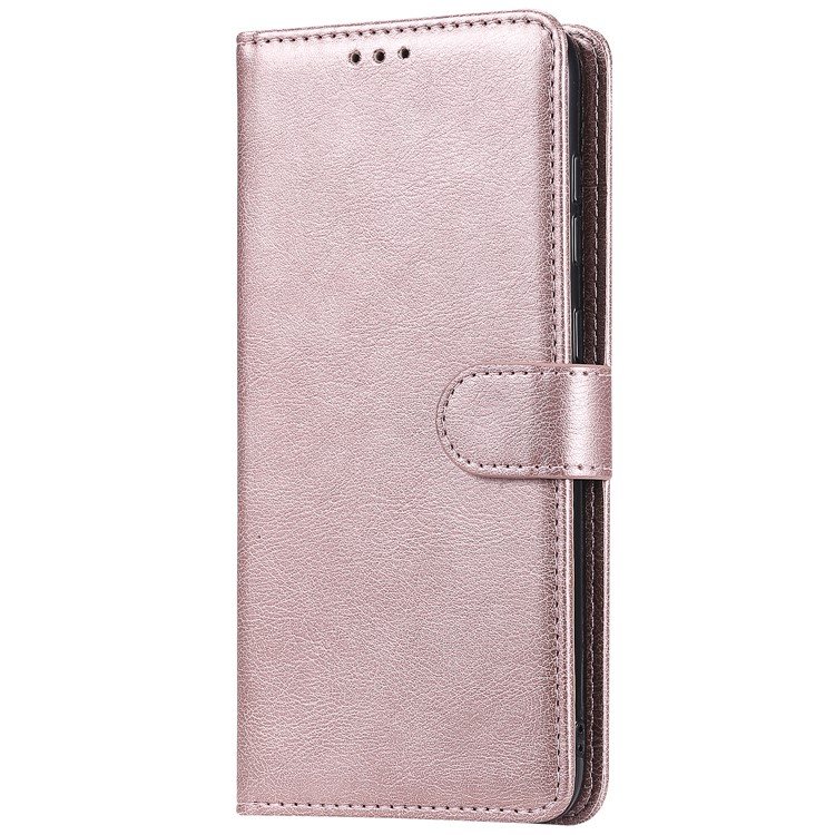 Magnetic KT Leather Series-3 Retalla de Cuero de Billetera 2-en-1 de 2 en 1 Para Samsung Galaxy A70 - Oro Rosa