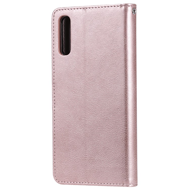 Magnetic Detachable 2-in-1 Wallet Leather Stand Case for Samsung Galaxy A70 - Rose Gold-3