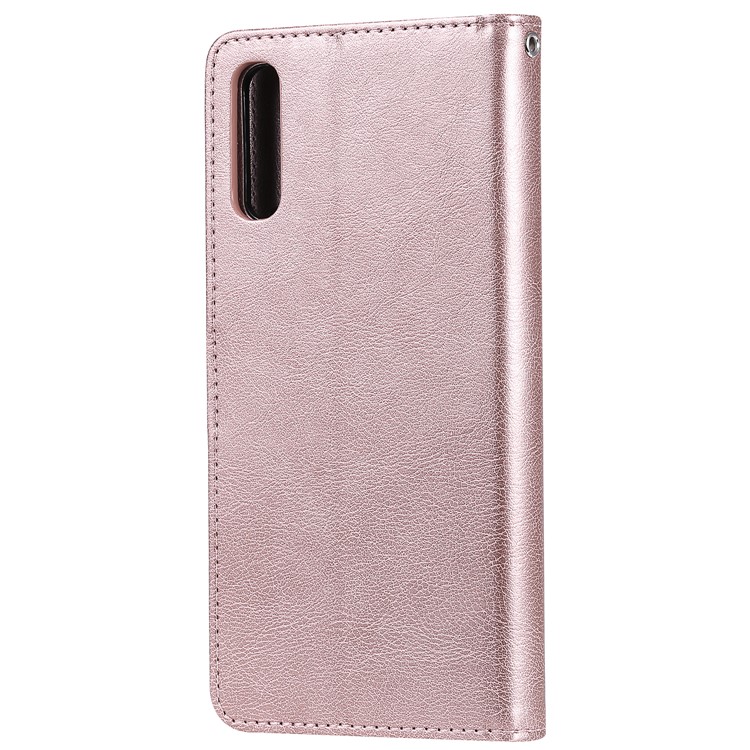 Magnetic KT Leather Series-3 Destacável Caso de Couro de Carteira 2 em 1 Para Samsung Galaxy A70 - Rosa Ouro-3