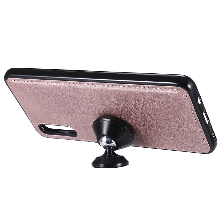 Magnétique KT Leath Series-3 Détachable Case de Support en Cuir de Portefeuille 2-en-1 Pour Samsung Galaxy A70 - or Rose-4