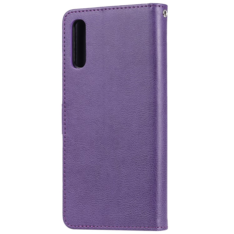 Magnetic Detachable 2-in-1 Wallet Leather Stand Case for Samsung Galaxy A70 - Purple-3