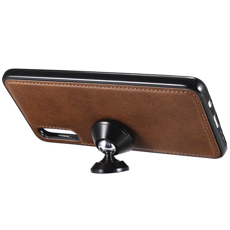 Caixa Destacável Magnética Do Suporte Do Couro Da Carteira 2 In-1 Para A Galáxia A70 De Samsung - Castanho-4