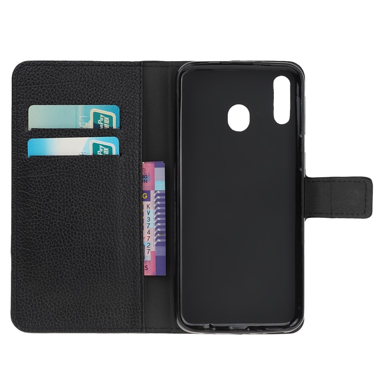 Litchi Texture Wallet Stand Leather Case Accessory for Samsung Galaxy A40-6