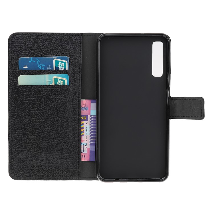 Litchi Texture Wallet Stand Leather Protective Cover for Samsung Galaxy A70-7