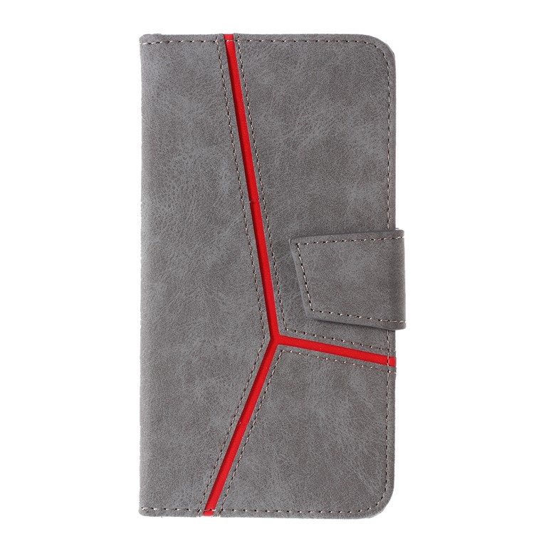 Business Style Splicing Leather Wallet Case for Samsung Galaxy S10 - Grey-1