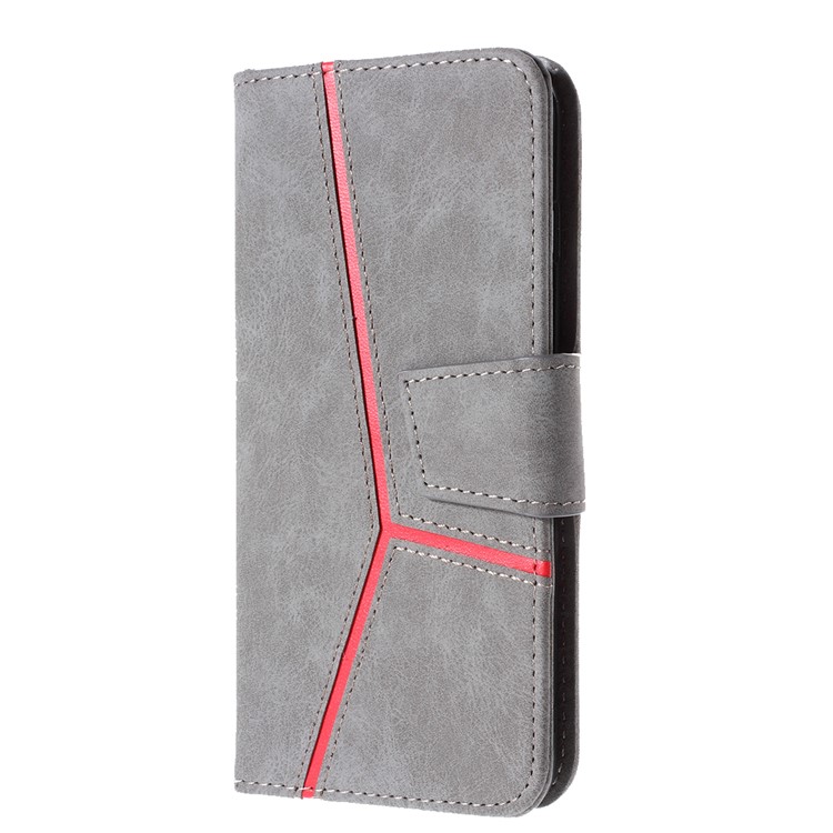 Business Style Splicing Leather Wallet Case for Samsung Galaxy S10 - Grey-5