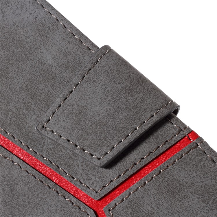 Business Style Splicing Leather Wallet Case for Samsung Galaxy S10 - Grey-6