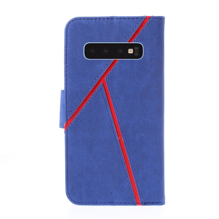Business Style Splicing Leather Wallet Case for Samsung Galaxy S10 - Blue-2