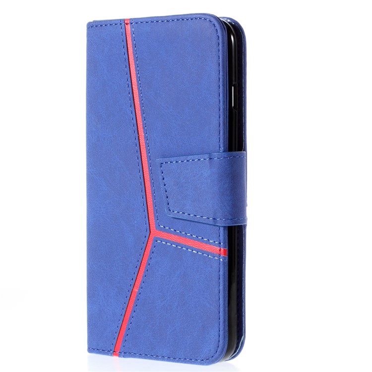 Business Style Splicing Leather Wallet Case for Samsung Galaxy S10 - Blue-5