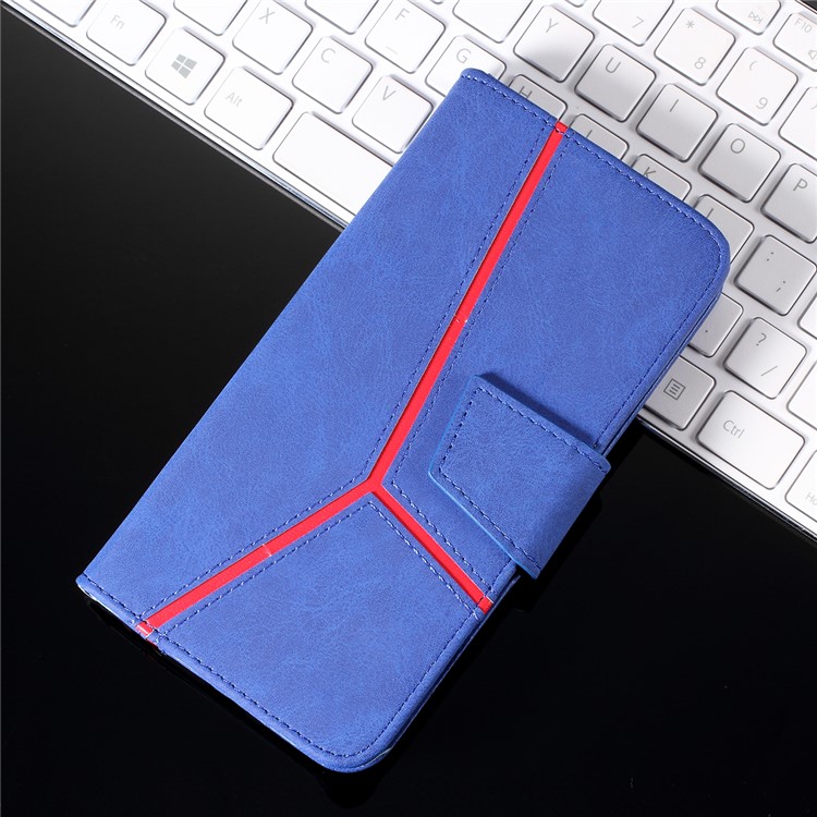 Business Style Splicing Leather Wallet Case for Samsung Galaxy S10 - Blue-7