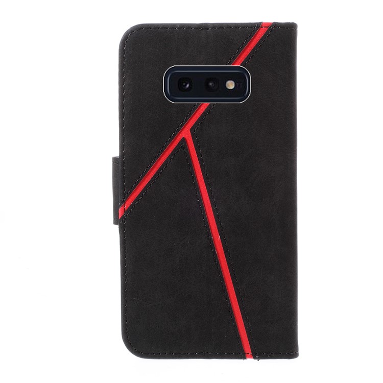 Business Splicing Wallet Stand Leather Cover for Samsung Galaxy S10e - Black-2