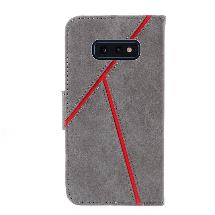 Business Splicing Wallet Stand Leather Cover for Samsung Galaxy S10e - Grey-2
